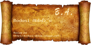 Bodosi Abbás névjegykártya